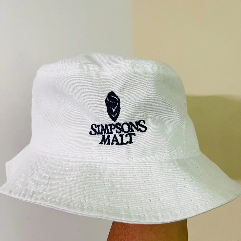 Atlantis Beer and Malting in Las Vegas Simpsons Malt White Bucket Hat Mens
